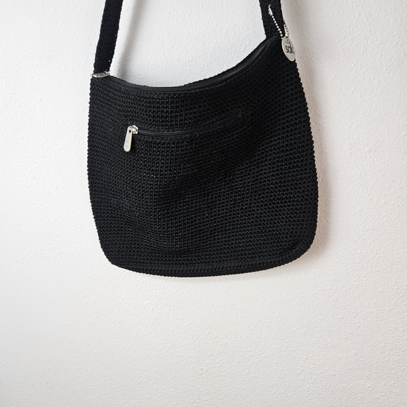 The Sak Womens Shoulder Bag Black Basket Weave Pockets Zipper - Picture 2 of 7